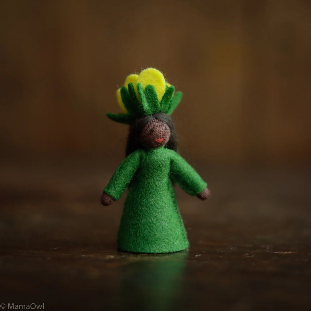 Fairies Toys Handmade Wool Fairy - Anemone - Black