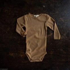 SISKIN Baby Wool Slim Fit Organic Merino Wool LS Body - Caramel