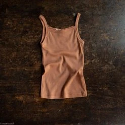 SISKIN Slim Organic Merino Wool Strappy Top - Rosewood Baby Wool