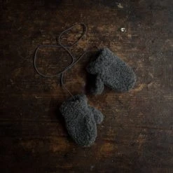Alwero Wool Teddy Fleece Mittens - Slate