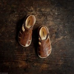 Angulus SALE Kids Fisherman Sandals - Cognac