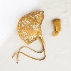 Briar Baby Cotton Brimmed Bonnet - Buttercup