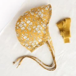 Briar Baby Cotton Brimmed Bonnet - Buttercup