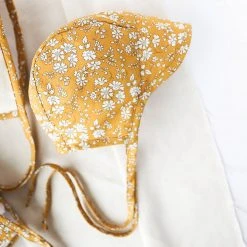 Briar Baby Cotton Brimmed Bonnet - Buttercup