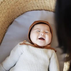 Briar Baby Linen Bonnet - Rust