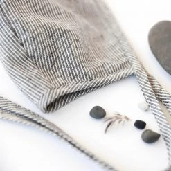 Briar Baby Cotton & Linen Cotton/Hemp Bonnet Brimmed- Natural Stripe