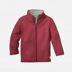 Disana Organic Light Weight Boiled Merino Wool Zip Jacket - Dry Rose Baby Wool