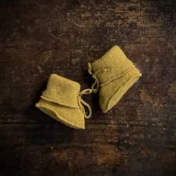 Engel Baby Wool 100% Organic Merino Wool Fleece Booties - Saffron Melange