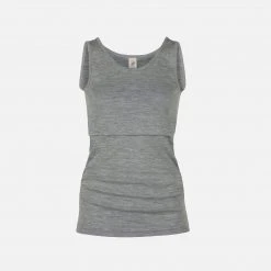 Engel Adults Women's Organic Merino Wool & Silk Maternity Top - Grey