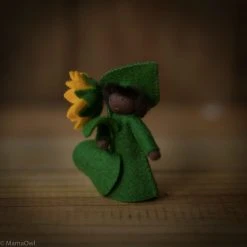 Fairies Handmade Small Wool Fairy With Flower - Sunflower Boy - Black Toys