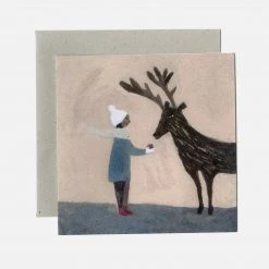 Gemma Koomen Greeting Card - An Apple For Reindeer