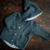 Kleine Schobbejak Baby Wool Exclusive Autumn Wool Pixie Hooded Jacket - Misty Blue