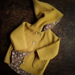 Kleine Schobbejak Exclusive Autumn Wool Pixie Hooded Jacket - Ochre Baby Wool