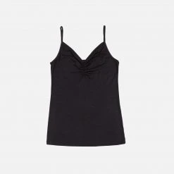 JOHA Women's Wool/Silk Strappy Top - Black Adults