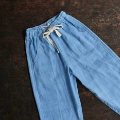 Kamso Cotton Remi Trousers - Light Indigo Cotton & Linen