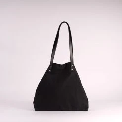 Kate Sheridan Waxed Cotton Midi Tote - Black