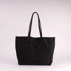 Kate Sheridan Waxed Cotton Midi Tote - Black