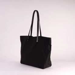 Kate Sheridan Waxed Cotton Midi Tote - Black