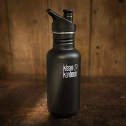 Klean Kanteen Stainless Steel Classic Water Bottle - 532ml - Shale Black SALE