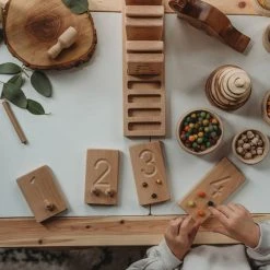 The Little Coach House Wooden Number Counting Blocks - Natural