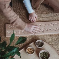 The Little Coach House Wooden Cursive Alphabet Board - Natural