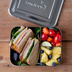 LunchBots Home & Baby Care Stainless Steel Large Trio Bento Lunch Box