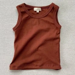 Mabo Cotton & Linen Organic Cotton Tank Top - Chestnut