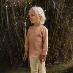 Matona Organic Cotton Waffle LS Top - Terracotta Cotton & Linen