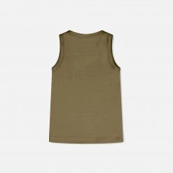 Matona Organic Cotton Waffle Tank Top - Olive