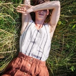 Matona Women's Linen Elsa Skirt - Sienna