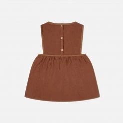 Matona Linen Nora Pinafore Dress - Sienna