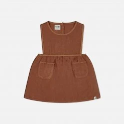 Matona Linen Nora Pinafore Dress - Sienna