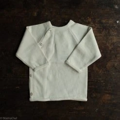 Reiff Organic Merino Wool/Silk Terry Wrap Cardigan - Natural Tops & Sweaters