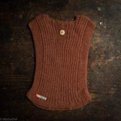 Mormor.nu Hand Knit Alpaca Rib Vest - Hazelnut
