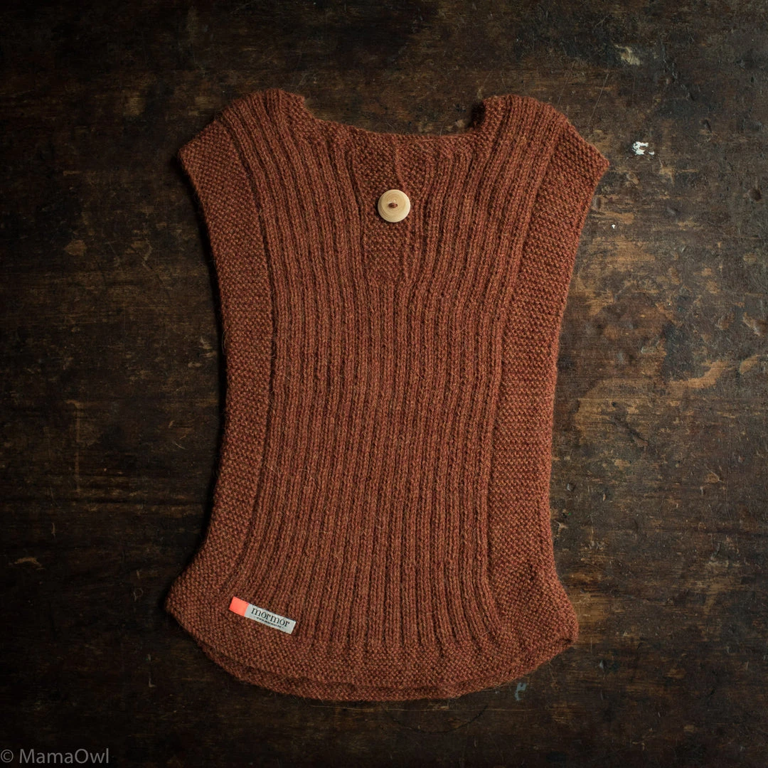 Mormor.nu Hand Knit Alpaca Rib Vest - Hazelnut