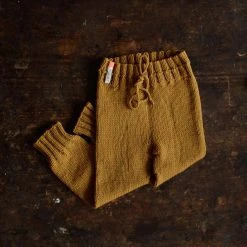 Mormor.nu Hand Knit Wool Kids Pants - Mustard Baby Wool