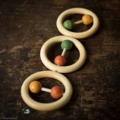 Wooden Toys Baby Gifts Hand Crafted Wooden Ring Rattle