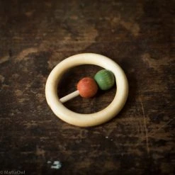 Wooden Toys Baby Gifts Hand Crafted Wooden Ring Rattle