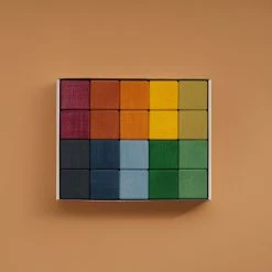 Raduga Grëz Handmade Wooden 20 Piece Cube Set - Earth Toys