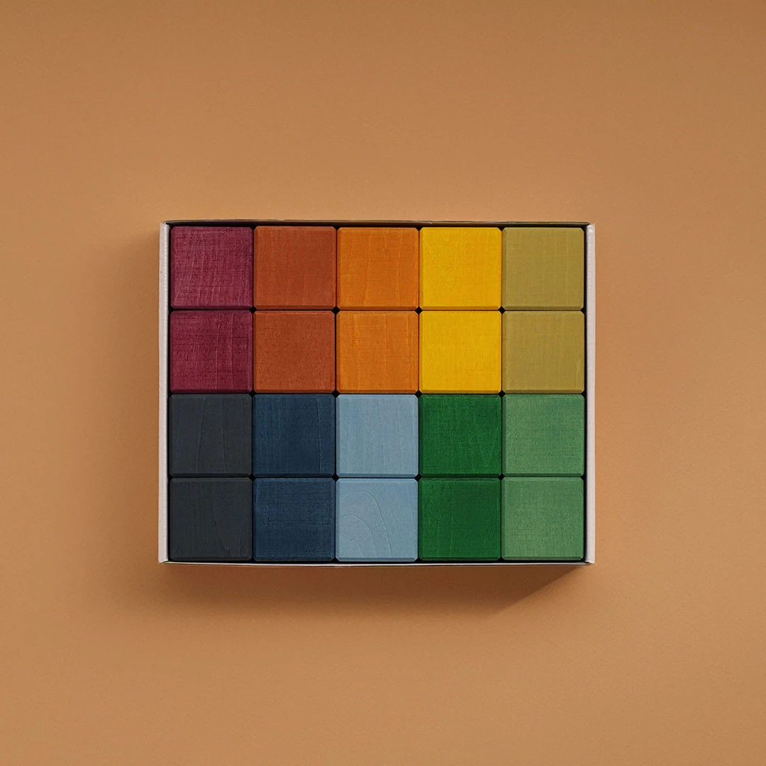 Raduga Grëz Handmade Wooden 20 Piece Cube Set - Earth Toys