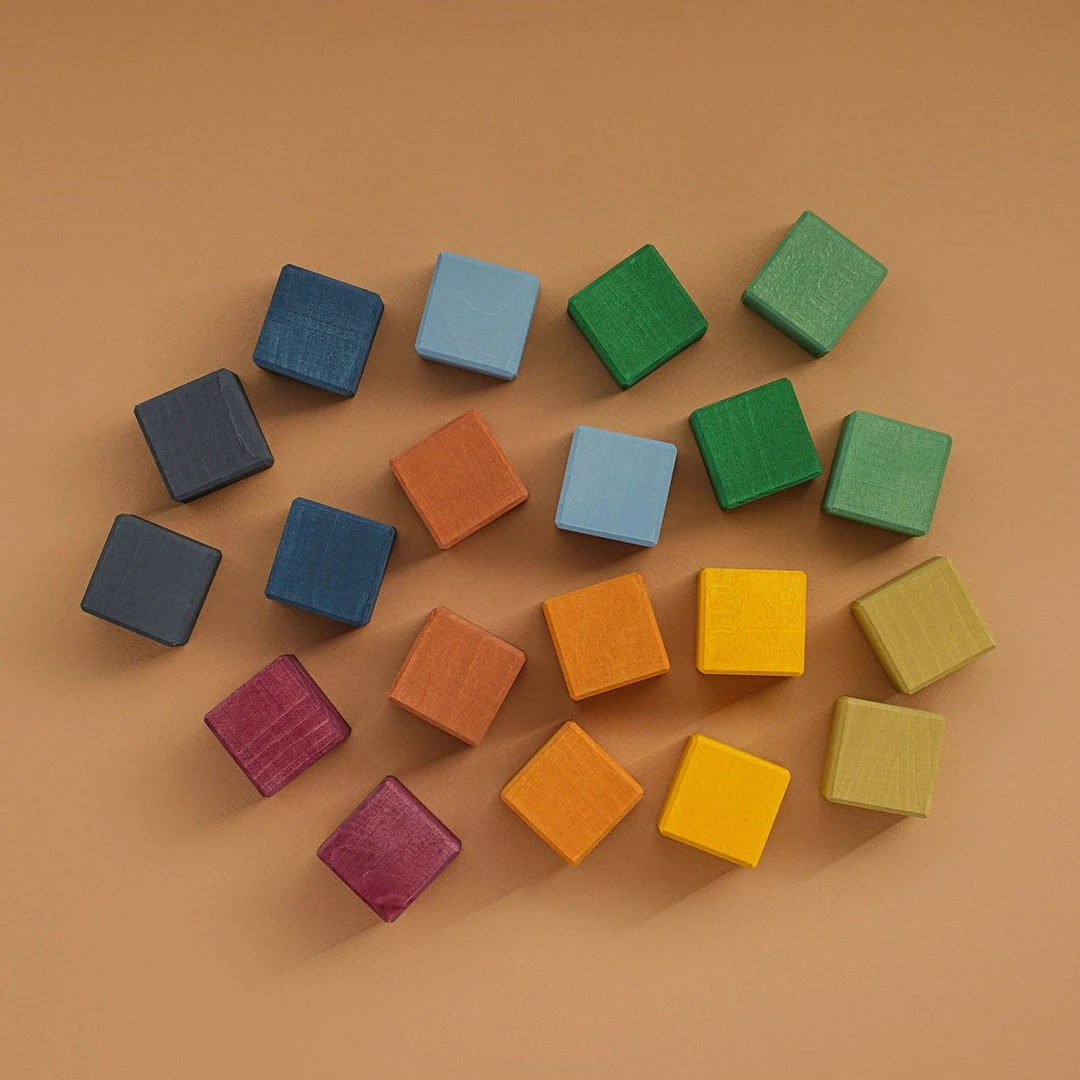 Raduga Grëz Handmade Wooden 20 Piece Cube Set - Earth Toys