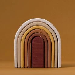 Raduga Grëz Handmade Wooden Oval Rainbow Stacker Toys