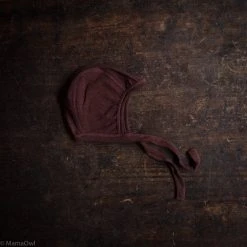 SISKIN Merino Wool/Silk Pointelle Bonnet - Chestnut Baby Wool