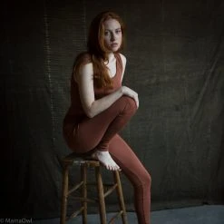 SISKIN By Engel Exclusive Women's Organic Merino Wool & Silk Leggings - Deep Rust