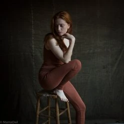 SISKIN By Engel Exclusive Women's Organic Merino Wool & Silk Leggings - Deep Rust