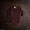 SISKIN Merino Wool/Silk Pointelle Wrap Body - Chestnut