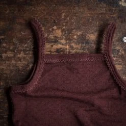 SISKIN Merino Wool/Silk Pointelle Strappy Vest - Chestnut Kids Wool