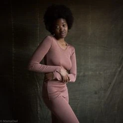 SISKIN By Engel Exclusive Women's Organic Merino Wool & Silk LS Top - Cedarwood