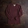 SISKIN Merino Wool/Silk Pointelle Long Sleeve Top - Chestnut