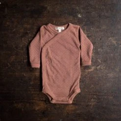 SISKIN Merino Wool/Silk Pointelle Wrap Body - Rosewood